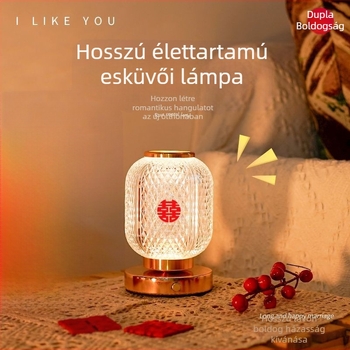 Asu esküvői éjjeli lámpa, akrilüveg, kínai stílusú dekoratív asztali lámpa hálószobába, kézműves kód 16130103