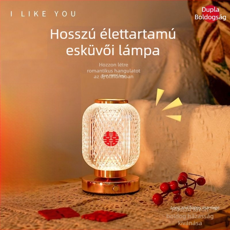 Asu esküvői éjjeli lámpa, akrilüveg, kínai stílusú dekoratív asztali lámpa hálószobába, kézműves kód 16130103