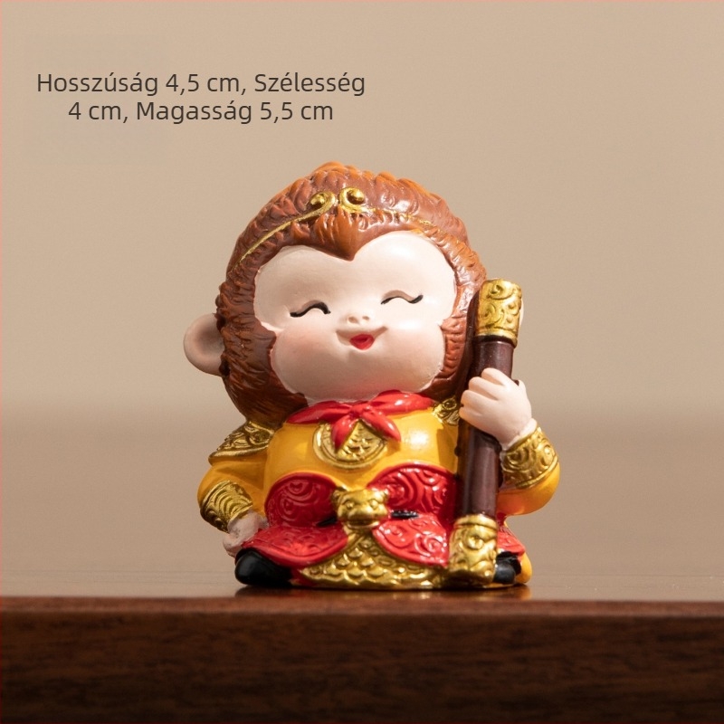 Q-stílusú Sun Wukong asztali teás dekoráció, tea pet, mini tájkép