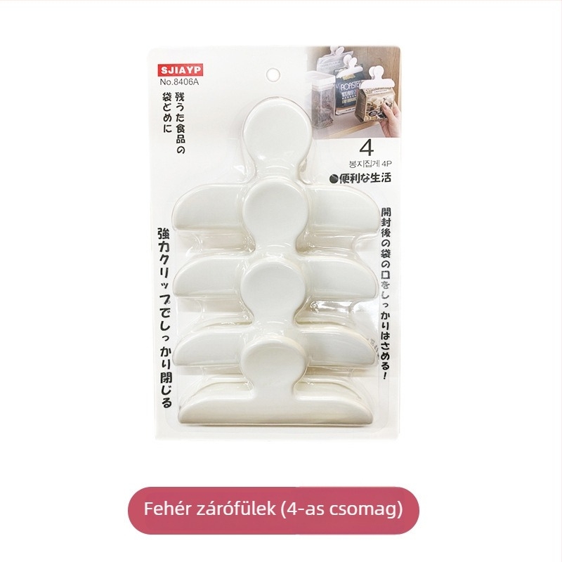 SJIAYP Élelmiszer tasak zárókapocs, 4 db, műanyag, japán stílus, nedvességálló, egyedi logó és magáncímke