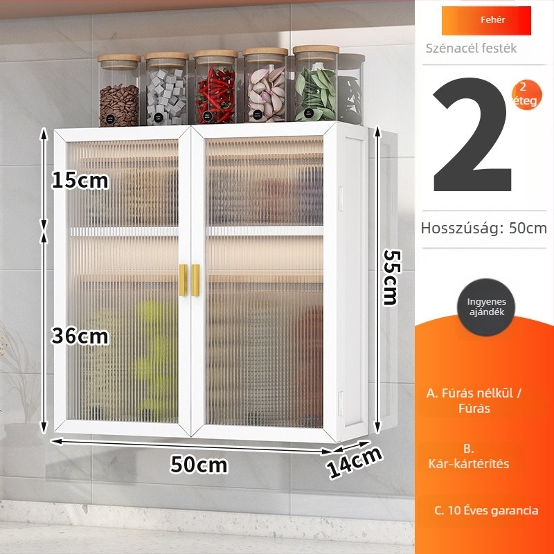 Szénacélból készült falra szerelhető fűszertartó – többfunkciós, modern minimalista stílus, 1 darab