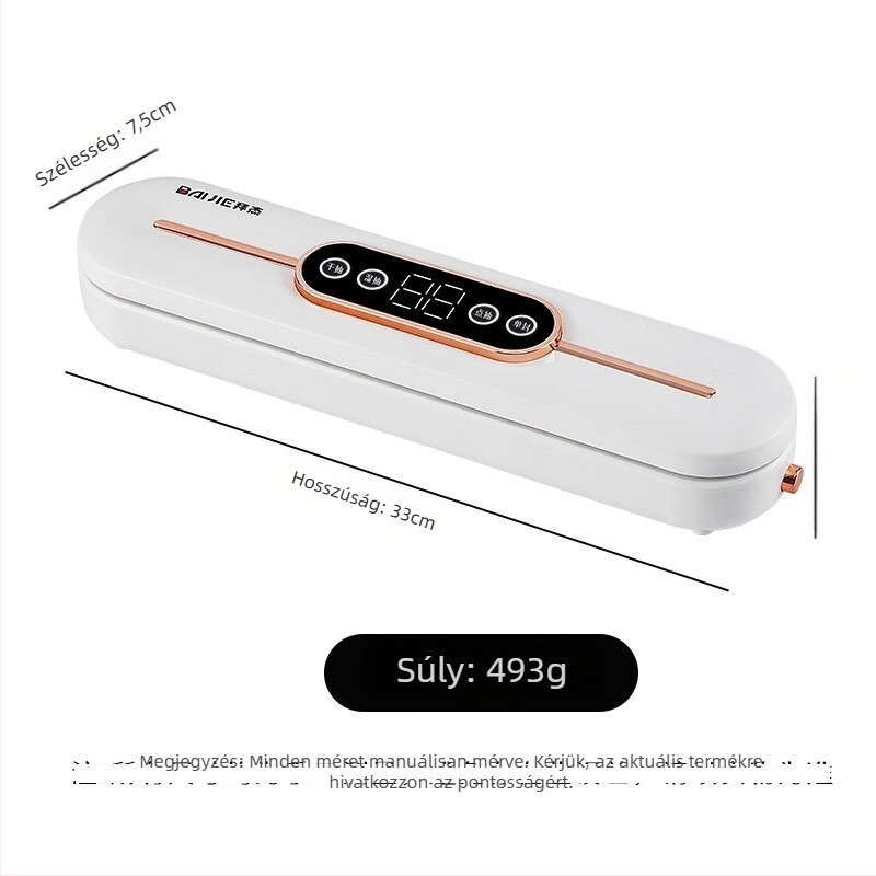 Élelmiszer-vákuumzáró gép – automata, 90W, 110–220V, ABS ház