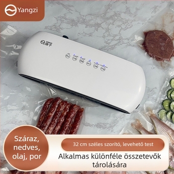 Háztartási vákuumcsomagoló gép, frissített nagy motorral, nedves és száraz használat, manuális működés