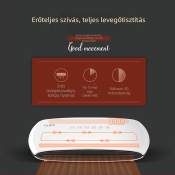 Háztartási vákuumcsomagoló gép, frissített nagy motorral, nedves és száraz használat, manuális működés