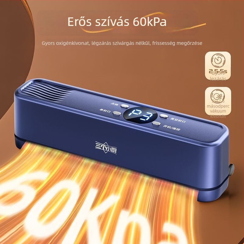 Three Little Chefs háztartási vákuumzáró gép – ABS ház, 120W, 220V, Modell 1023, Kapacitás 500 ml alatt