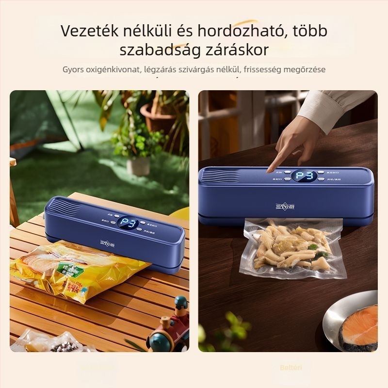 Three Little Chefs háztartási vákuumzáró gép – ABS ház, 120W, 220V, Modell 1023, Kapacitás 500 ml alatt