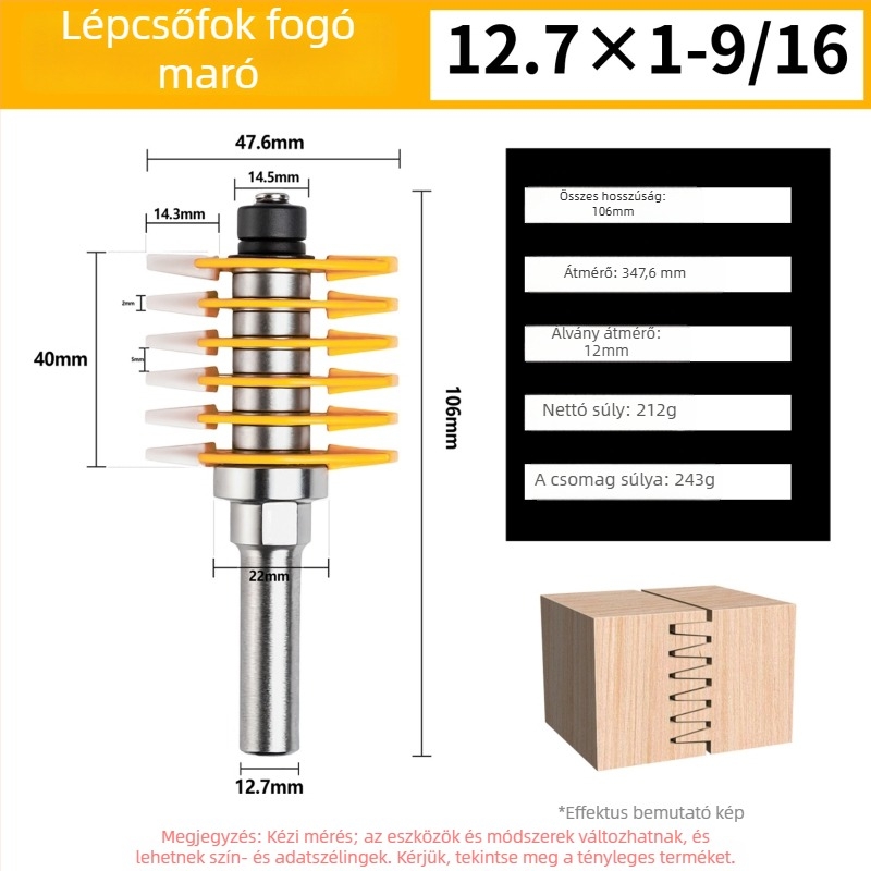Faipari maró, trapéz alakú ujjcsatlakozás maró, mortise és tenon maró, panel maró, gravírozó marófej