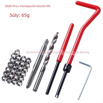 30 db menetjavító szerszámkészlet M5, M6, M8, M10, M12