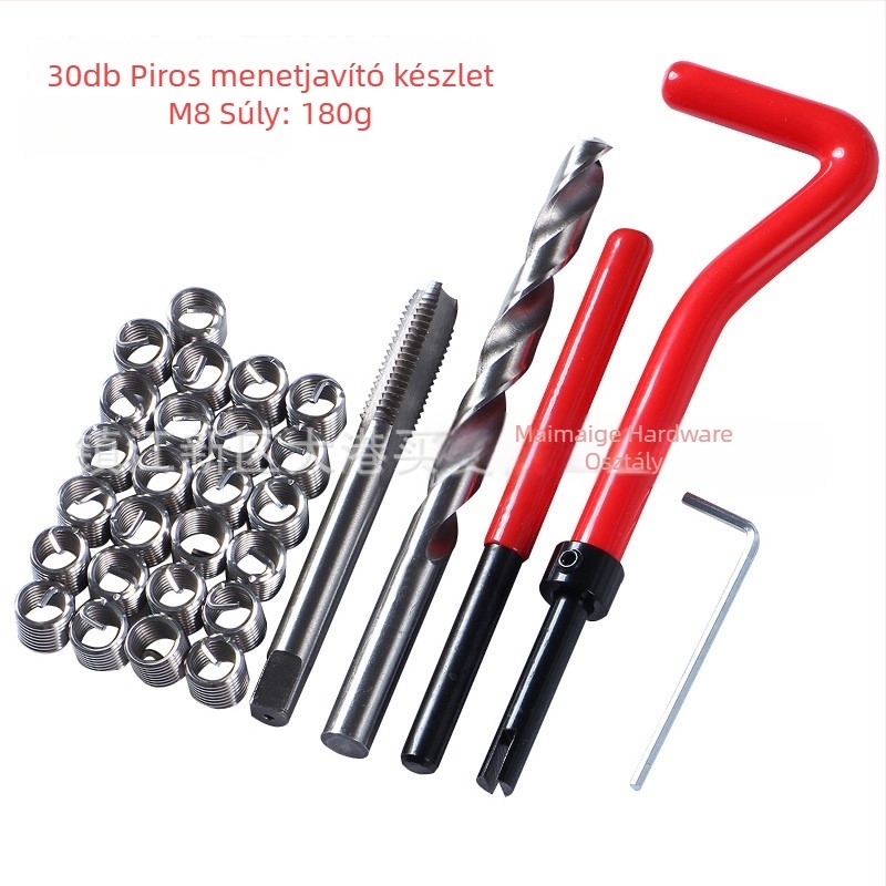 30 db menetjavító szerszámkészlet M5, M6, M8, M10, M12