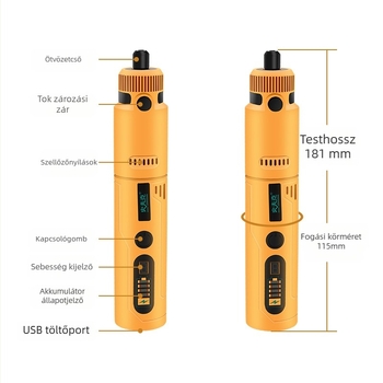 Mini kézi elektromos csiszoló – hálózati táplálás, 8V, 0,228 kg, csiszolás, polírozás, faragás, fúrás
