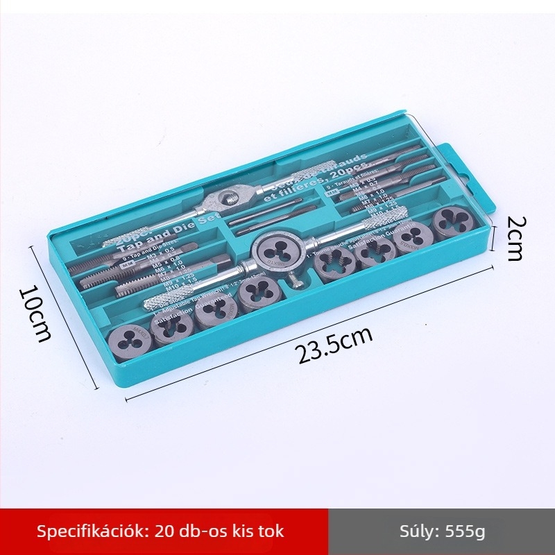 20 részes kézi menetkészlet Tap Wrench és Die Stock