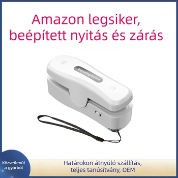 USB-C töltésű záróklip, hordozható kézi záróeszköz snackekhez, logó testreszabás elérhető