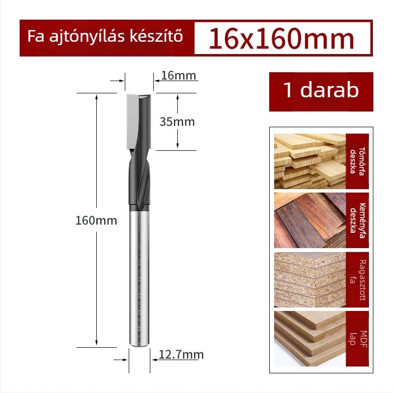 Ajtózárnyílás spirál- és egyenes maró, gravírozáshoz és fa megmunkáláshoz