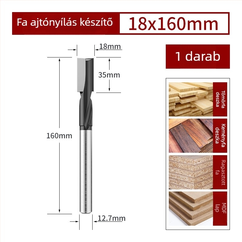 Ajtózárnyílás spirál- és egyenes maró, gravírozáshoz és fa megmunkáláshoz