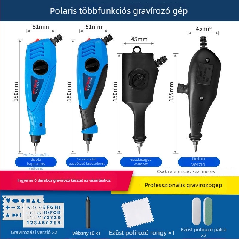 Elektromos gravírozó toll fémre és rozsdamentes acélra – kompakt, többfunkciós gravírozó eszköz faipari munkákhoz