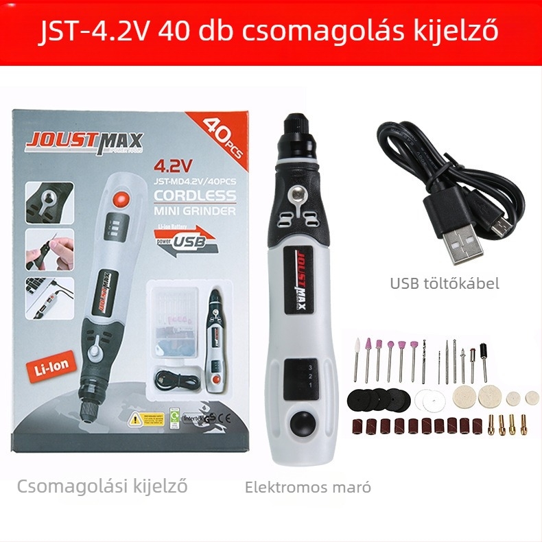 Hang ting kézi akkumulátoros elektromos csiszoló gravírozáshoz és polírozáshoz, 4.2V, három sebesség