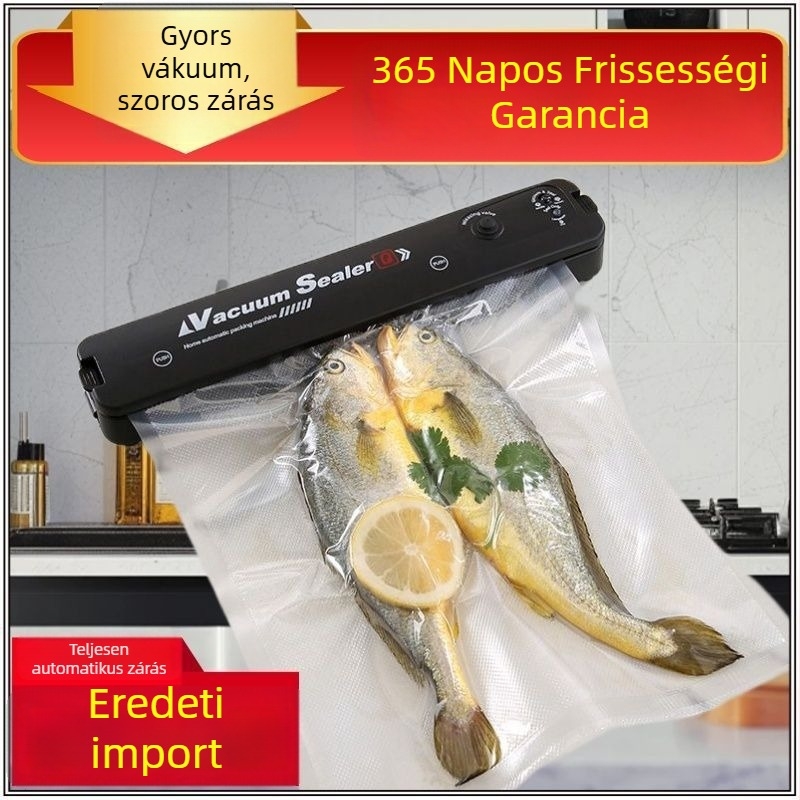 Otthoni vákuumzáró készülék, teljesen automata, élelmiszer-csomagoláshoz, All-in-One kialakítás