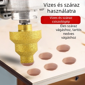 Gyémánt pagoda többszintű lyukfúró kvarc, márvány és kőanyagokhoz, kerámia csempe élei finiselésére