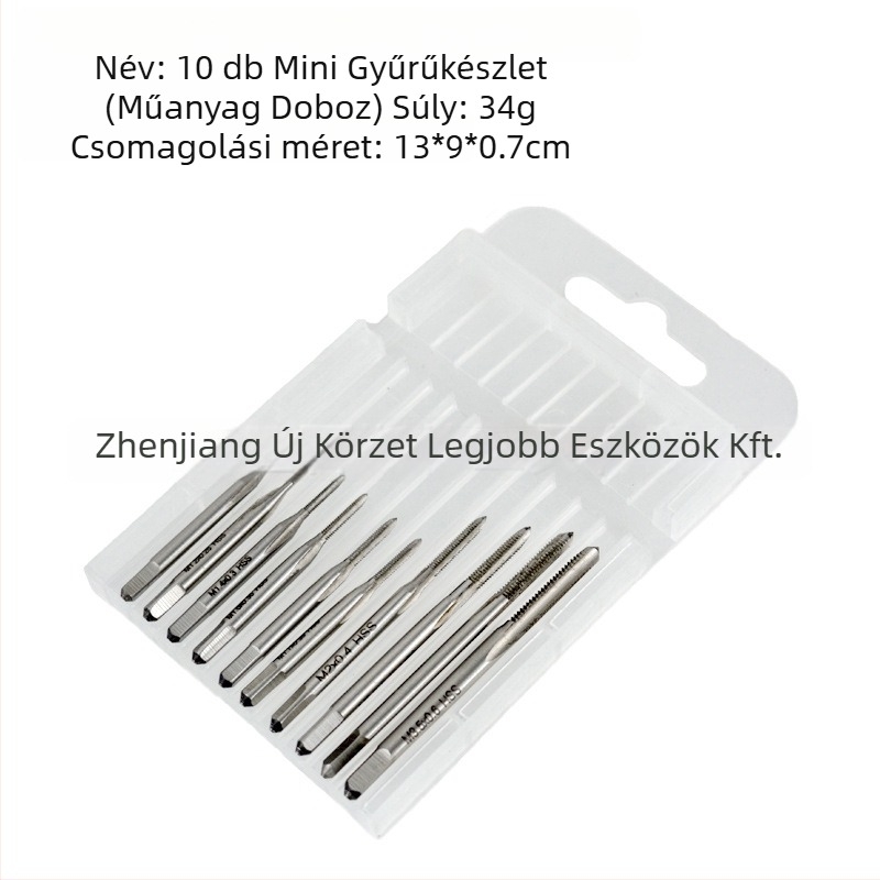 10 db mini egyenes horonyú menetfúró HSS6542 gyorsacél