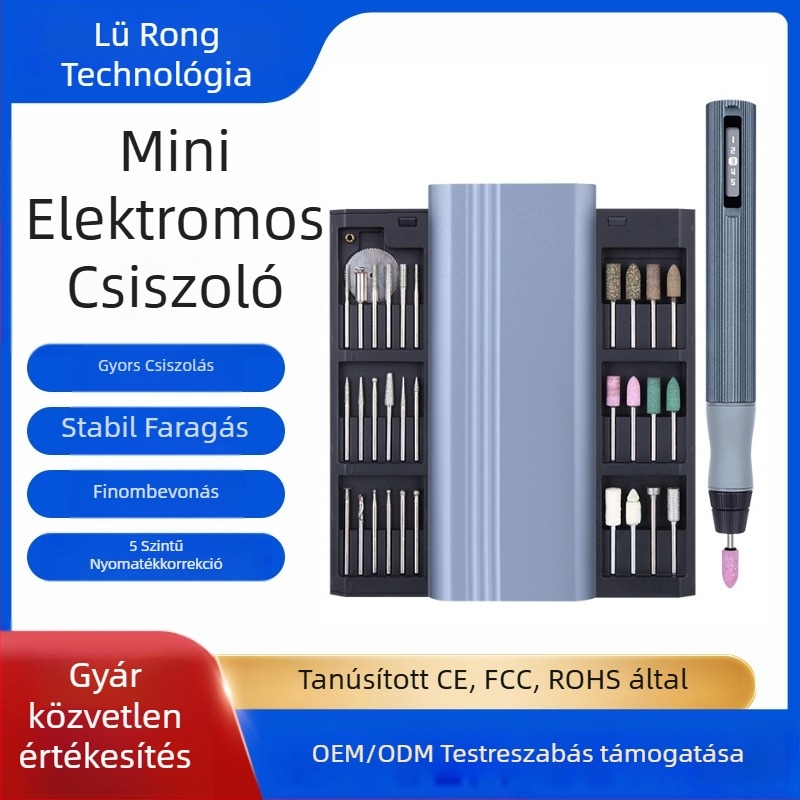 Mini vezeték nélküli elektromos csiszoló nefrit gravírozásához és polírozásához – állítható sebesség, nagy pontosság, Li-ion akkumulátor, 3.7–5V