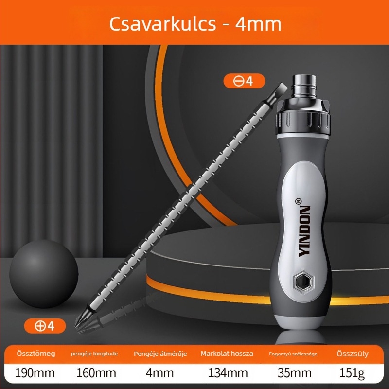 Csavarhúzó készlet reteses mechanizmussal és teleszkópos markolattal – kereszttípusú és különleges alakú bitek, multifunkcionális (Márka: Powerful Factory; Anyag: Szénacél; Készlet: Igen)