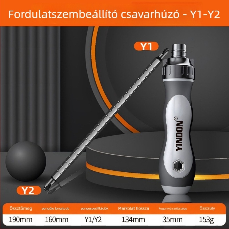 Csavarhúzó készlet reteses mechanizmussal és teleszkópos markolattal – kereszttípusú és különleges alakú bitek, multifunkcionális (Márka: Powerful Factory; Anyag: Szénacél; Készlet: Igen)