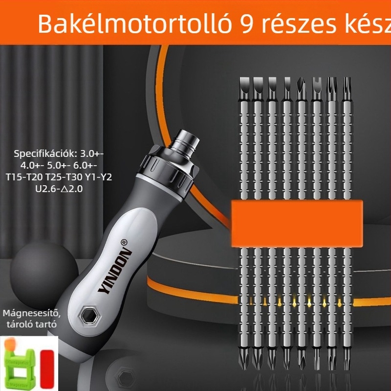 Csavarhúzó készlet reteses mechanizmussal és teleszkópos markolattal – kereszttípusú és különleges alakú bitek, multifunkcionális (Márka: Powerful Factory; Anyag: Szénacél; Készlet: Igen)