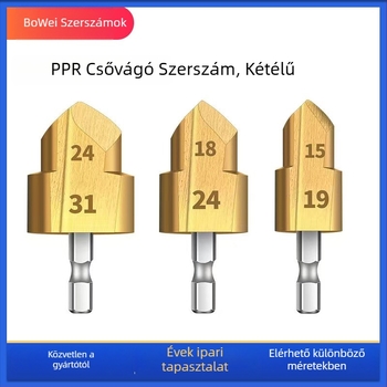 PPR csőhöz lépcsőfúró, kétélű, hatszögletű nyak
