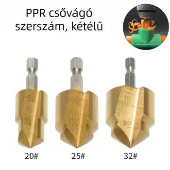 PPR csőhöz lépcsőfúró, kétélű, hatszögletű nyak