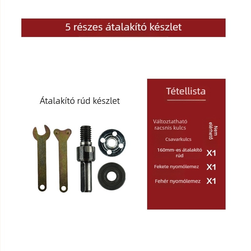 Elektromos fúró átalakító készlet – öt részes készlet, vasból készült felépítés, 135 g tömeg, Ke-quality virtue