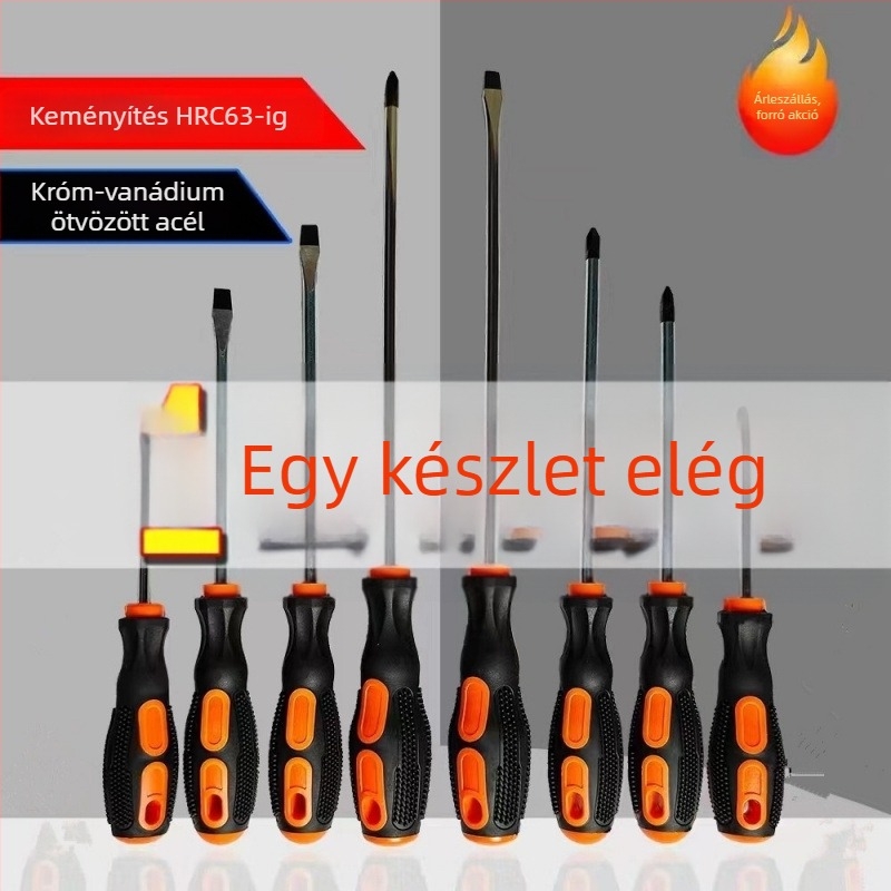 Erős mágneses csavarhúzó készlet, keresztes és lapos fejű csavarhúzók, magas szilárdságú, ipari osztályú háztartási eszköz