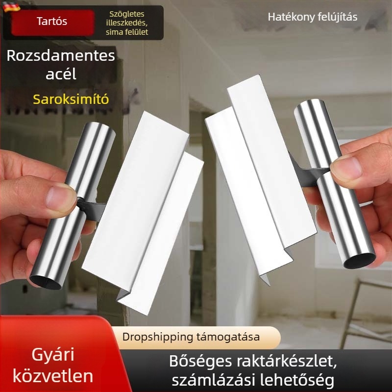 Többcélú sarokglettelő, vakoló kés, kőműves eszköz, kétoldalas sarok