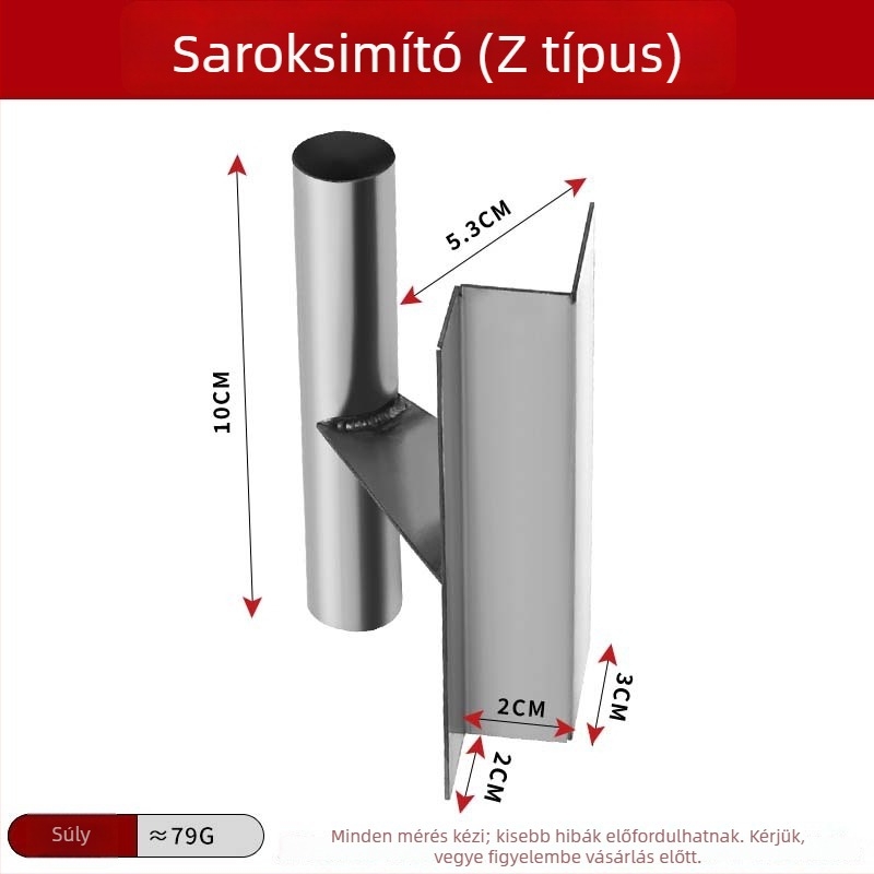 Többcélú sarokglettelő, vakoló kés, kőműves eszköz, kétoldalas sarok