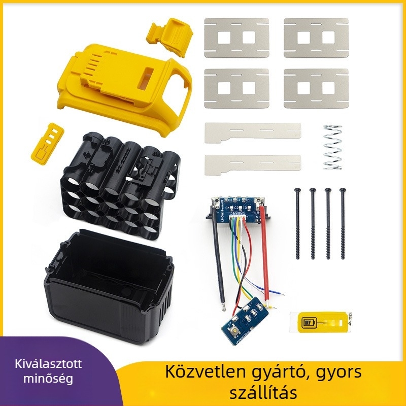 20V Dewei 18650 15-cell Li-ion akkumulátor ház készlet, ABS anyag, tartalmaz lemez és hardveres kiegészítőket