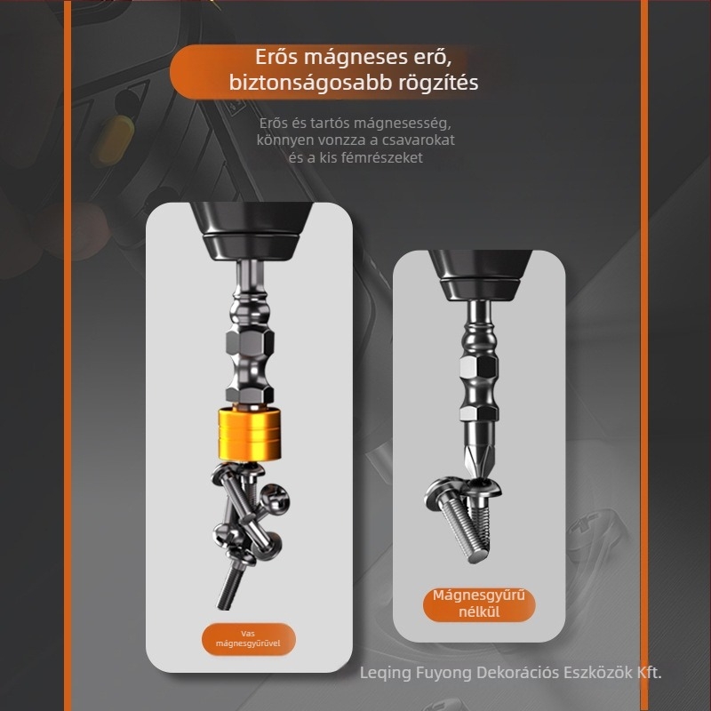 S2-es kereszthorny csavarhúzó bit mágneses gyűrűvel, csúszásmentes kivitel, 20 g