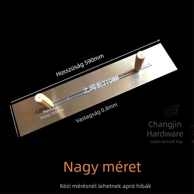 Kétfogantyús glettelő spatula rozsdamentes acélból, dekorációs munkákhoz, glettelő sorozat