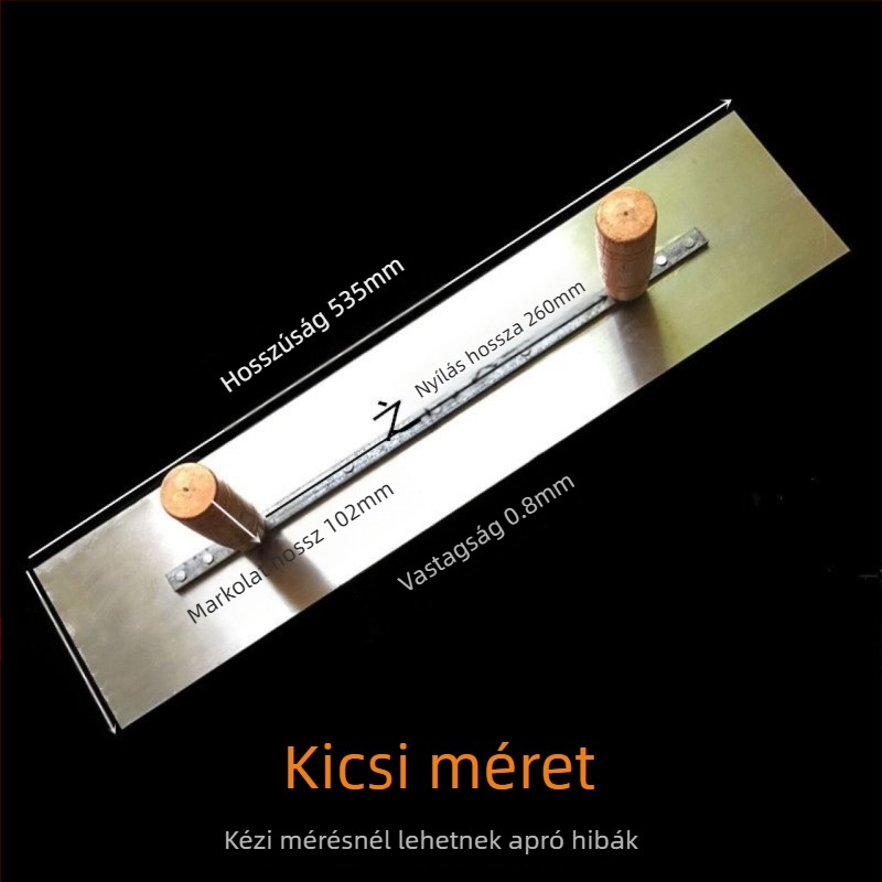Kétfogantyús glettelő spatula rozsdamentes acélból, dekorációs munkákhoz, glettelő sorozat