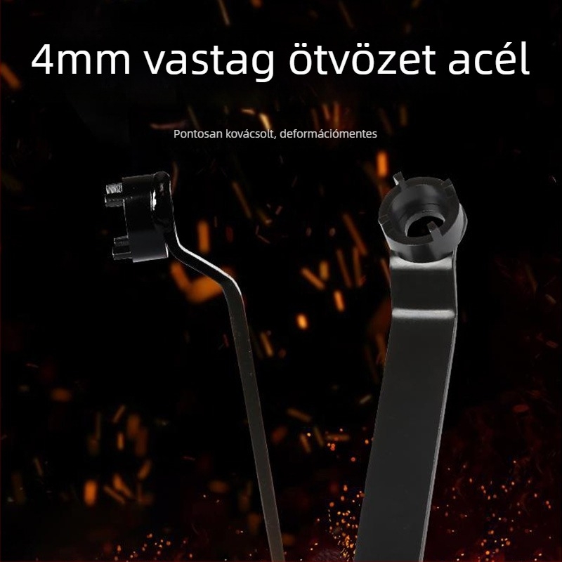 Sarokcsiszoló kiegészítő készlet: vastagított szétszerelési és csiszoló korongok, négyfejű kulcs és nyomólemez