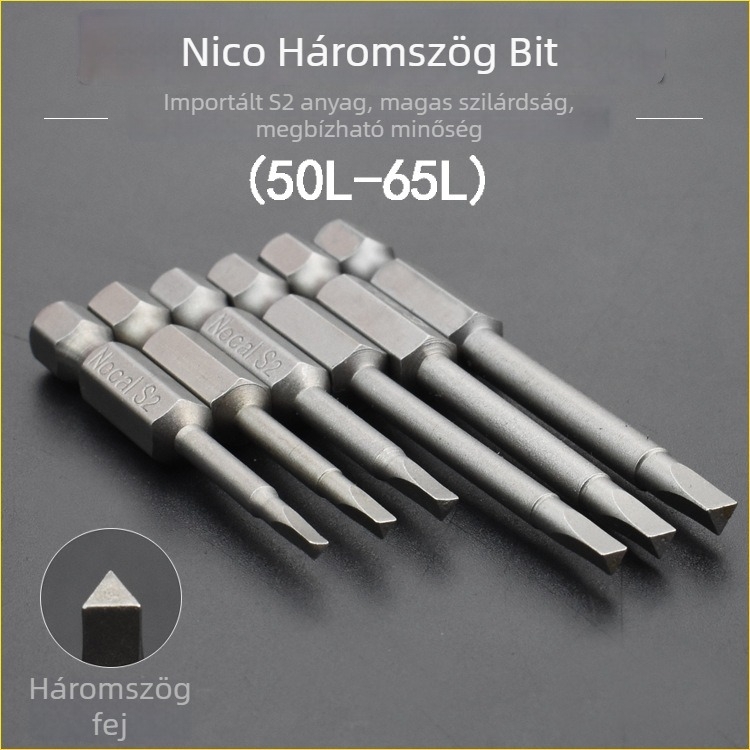Háromszögfejű csavarhúzó bit | S2 szerszámacél ötvözet, Necal/NIGO, TA18-46