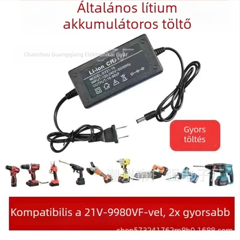 Li-ion akkumulátortöltő elektromos szerszámokhoz – univerzális közvetlen töltő fúróhoz és ütőfúróhoz (ABS+fém)