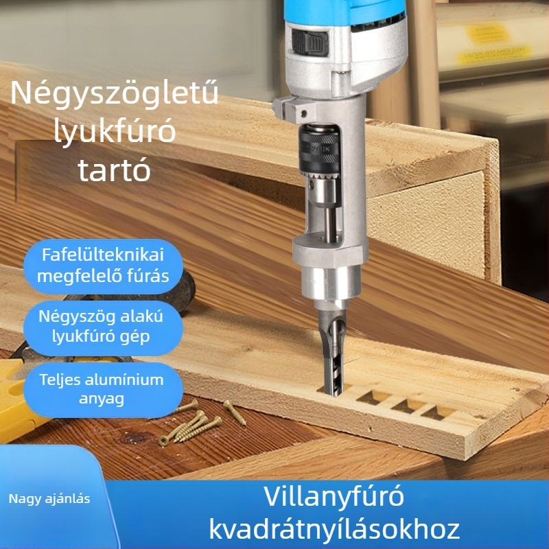 Személyre szabható alumíniumötvözetű négyszögletes fúró tartó elektromos fúrókhoz – faipari állvány