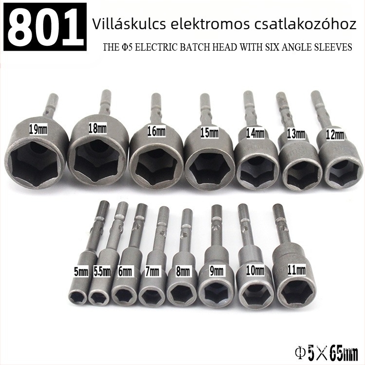 SX márkájú hatszögletű fejű bit, magas széntartalmú acélból, 65 mm hosszú