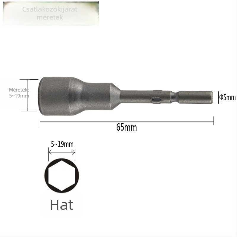 SX márkájú hatszögletű fejű bit, magas széntartalmú acélból, 65 mm hosszú
