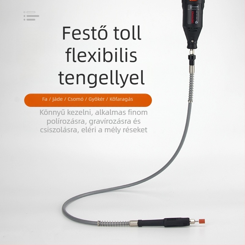 Elektromos hajlékony tengelyes csiszoló, patron 0,3–3,2 mm, 3 mm/6 mm csatlakozás kompatibilis, univerzális tok és fogantyú
