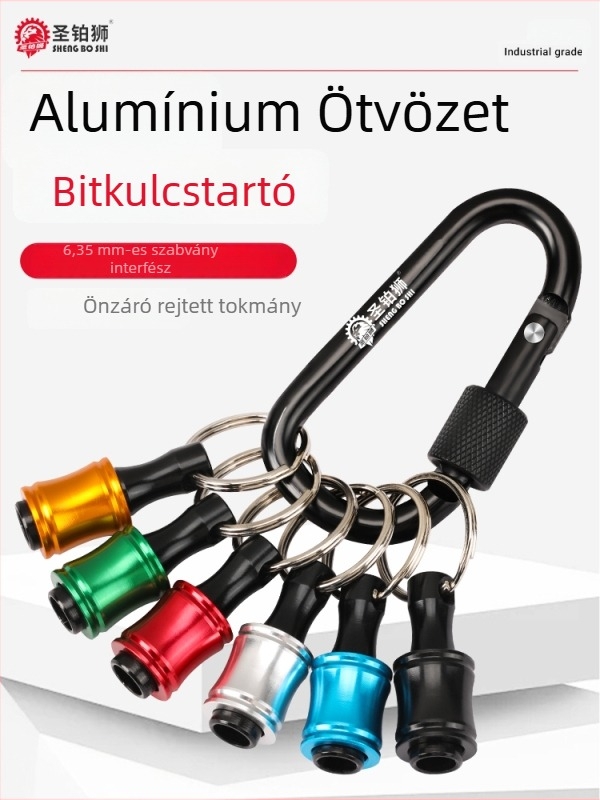 Bit tároló kulcstartó gyors csatlakozó, 1/4 hatszög adapter, konverziós rúd alumínium ötvözetből