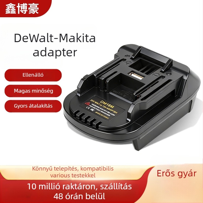 Makita MT elektromos szerszám konverter – Dewalt töltőhöz adapter, Li-ion, bemeneti feszültség 3.6V, 18–21V akkumulátorfeszültség