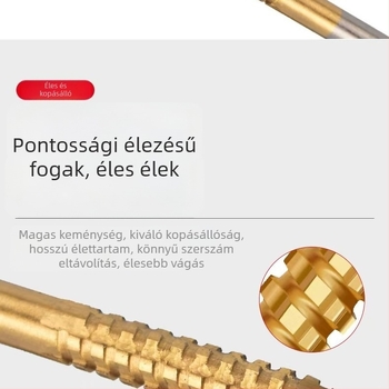 Pagoda fúró lyukakhoz, titan bevonattal, korrózióálló, faipari lyukasztáshoz, pontos pozicionálás anti eltolódás