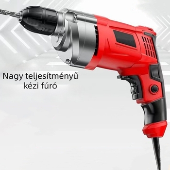 Kábeles elektromos fúró pisztolymarkolattal, kefés motorral, többszintű sebességszabályozás, előre-hátra, önzáró tokmány, 220 V AC