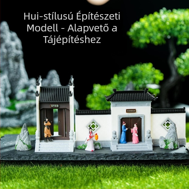 Architekturális mini tájkép modell, Suzhou-stílusú Jiangnan vízváros táj, koreai stílus (Anyag: műanyag • Készítés: 140604206 • Ajándék célú reklám)