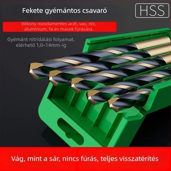 M43 kobaltos spirálfúró rozsdamentes acélhoz, fémek fúrására, magas keménység, egyenes nyelű fúrókészlet